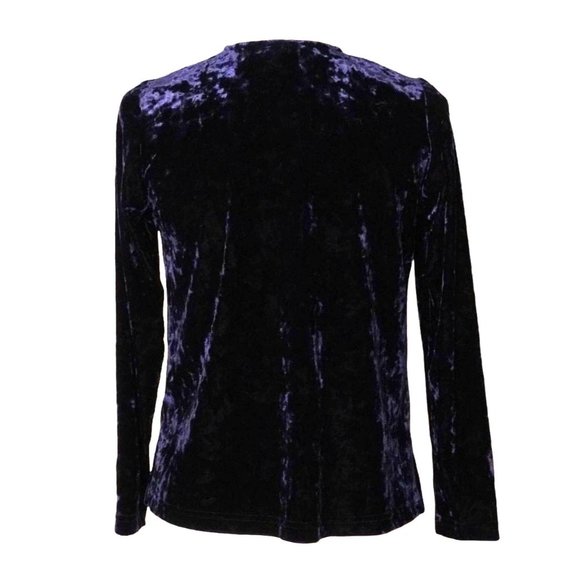 Vintage Crushed Velvet Cardigan Pants Set Navy Blue Womens Size PS by Clio - Picture 8 of 10